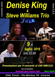 Jazz Summer Season a Livorno: Denis King & Steve Williams Trio @ Villa Trossi | Livorno | Toscana | Italia