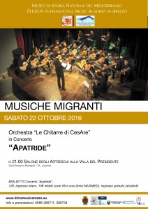 MUSICHE MIGRANTI - Orchestra "Le Chitarre di CesAre" in Concerto "Apatride" @ Salone degli affreschi - Villa del Presidente | Livorno | Toscana | Italia