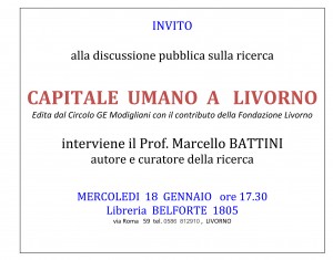 CAPITALE UMANO A LIVORNO, invito alla discussione pubblica sulla ricerca @ Libreria Belforte | Livorno | Toscana | Italia